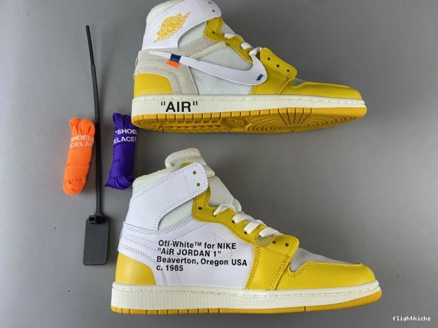 Off-White Jordan 1 Dark NRG x Yellow-Cone AQ0818-149 Air White Powder 0925